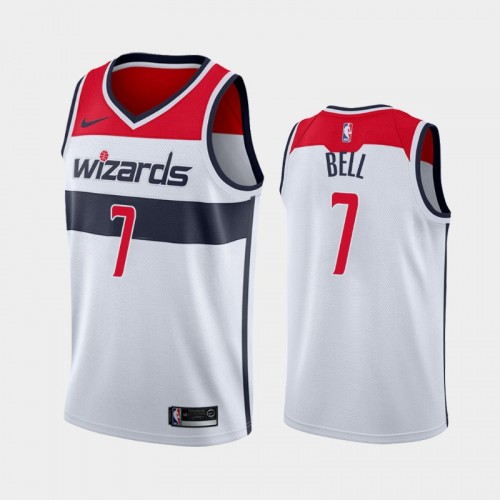 Men's Washington Wizards #7 Jordan Bell 2021 Association White Jersey