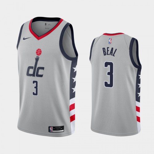 Men's Washington Wizards #3 Bradley Beal 2020-21 City Gray Jersey