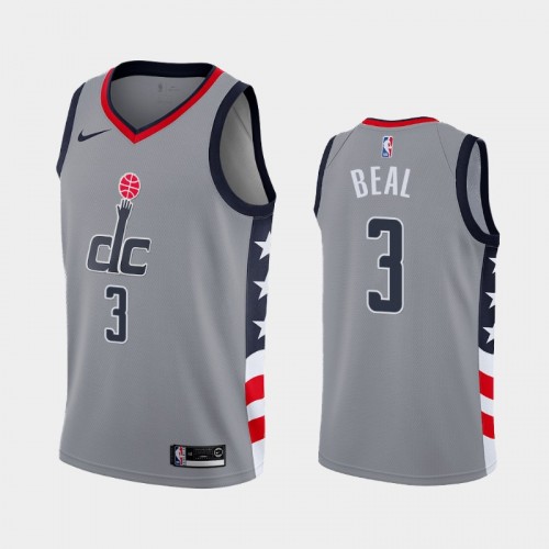 Men Washington Wizards #3 Bradley Beal 2020-21 City Edition Gray Jersey