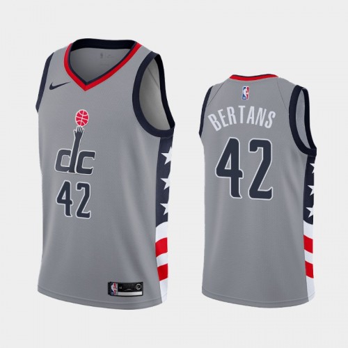 Men Washington Wizards #42 Davis Bertans 2020-21 City Edition Gray Jersey