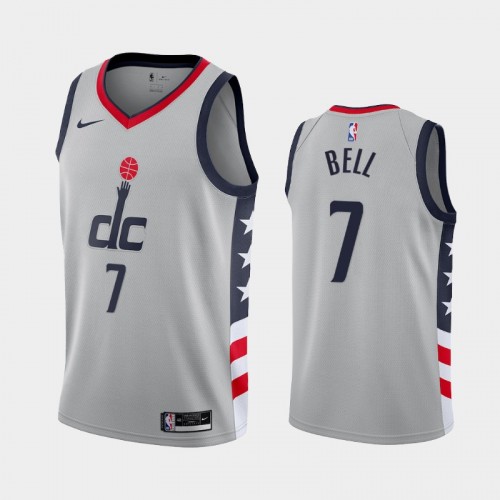 Men's Washington Wizards #7 Jordan Bell 2021 City Gray Jersey