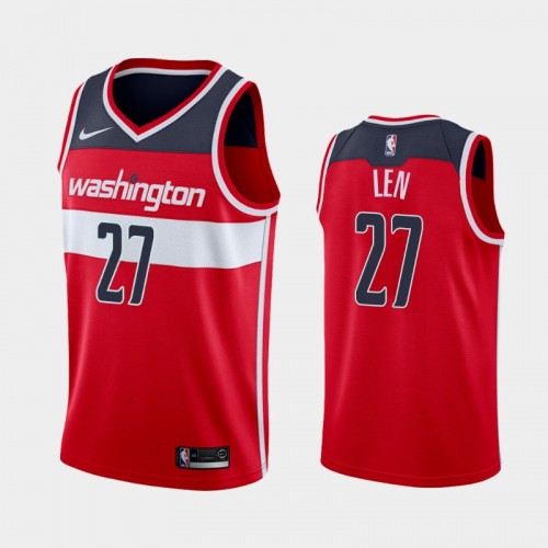 Men's Washington Wizards #27 Alex Len 2021 Icon Red Jersey