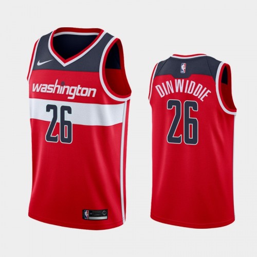 Washington Wizards Spencer Dinwiddie Men #26 Icon Edition 2021 Trade Red Jersey