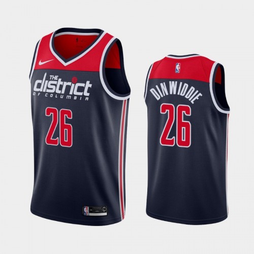 Washington Wizards Spencer Dinwiddie Men #26 Statement Edition 2021 Trade Navy Jersey