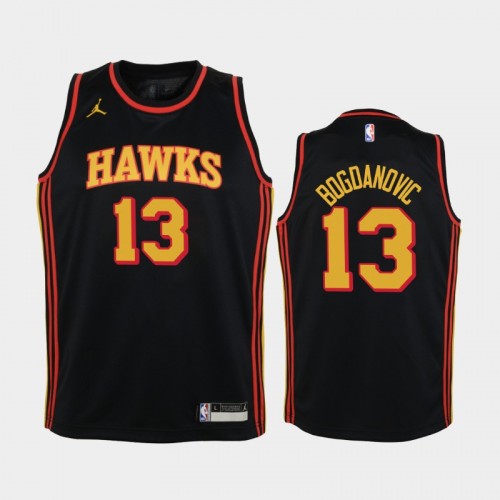 Youth 2020-21 Atlanta Hawks #13 Bogdan Bogdanovic Black Statement Jersey