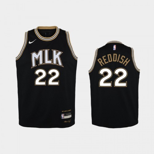 Youth 2020-21 Atlanta Hawks #22 Cam Reddish Black MLK City Jersey