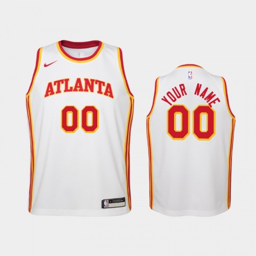 Youth 2020-21 Atlanta Hawks #00 Custom White Association Jersey