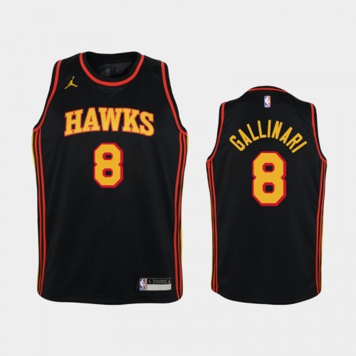 Youth 2020-21 Atlanta Hawks #8 Danilo Gallinari Black Statement Jersey