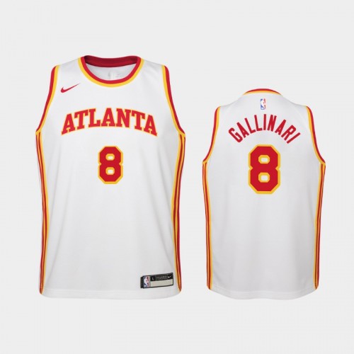 Youth 2020-21 Atlanta Hawks #8 Danilo Gallinari White Association Jersey