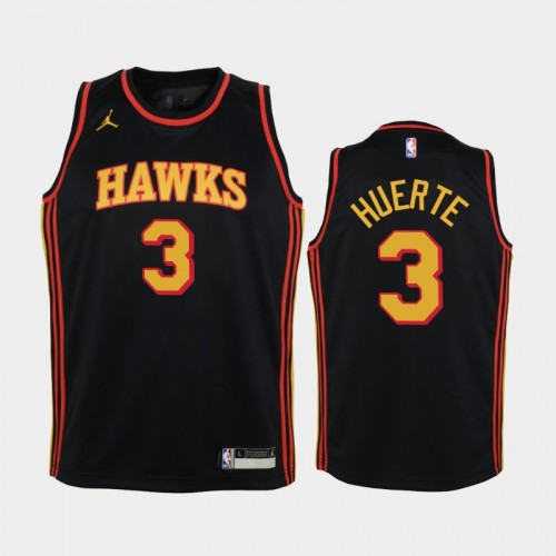 Youth 2020-21 Atlanta Hawks #3 Kevin Huerter Black Statement Jordan Brand Jersey