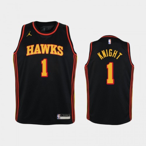 Youth 2020-21 Atlanta Hawks #1 Nathan Knight Black Statement Jersey