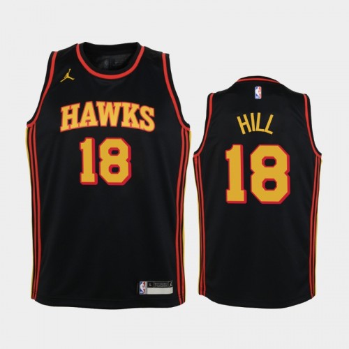 Youth 2020-21 Atlanta Hawks #18 Solomon Hill Black Statement Jersey