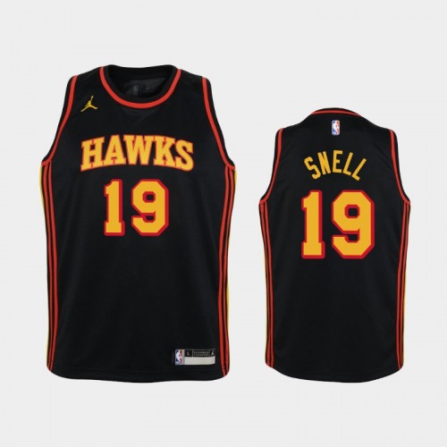 Youth 2020-21 Atlanta Hawks #19 Tony Snell Black Statement Jersey