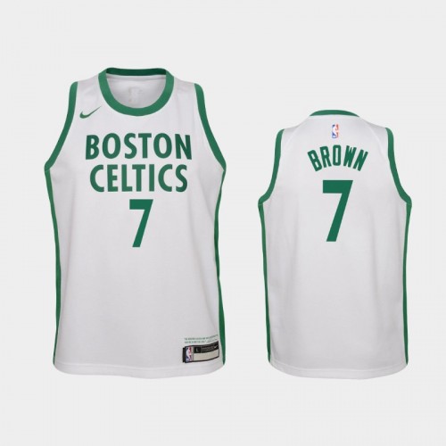 Youth 2020-21 Boston Celtics #7 Jaylen Brown White City Jersey