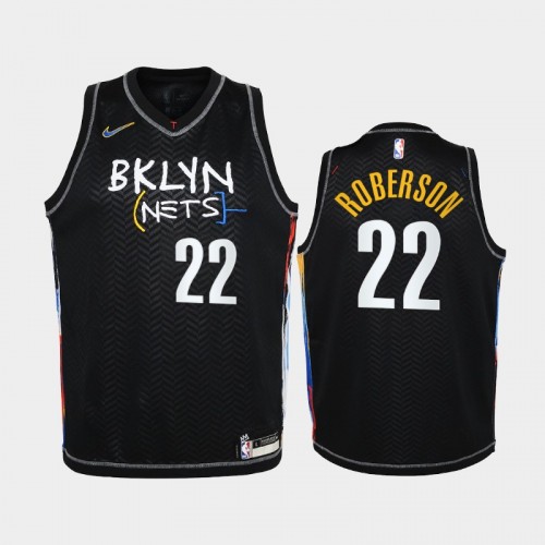 Youth 2020-21 Brooklyn Nets #22 Andre Roberson Black City Edition Jersey