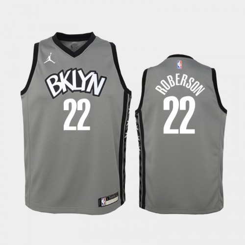 Youth 2020-21 Brooklyn Nets #22 Andre Roberson Gray Statement Edition Jersey