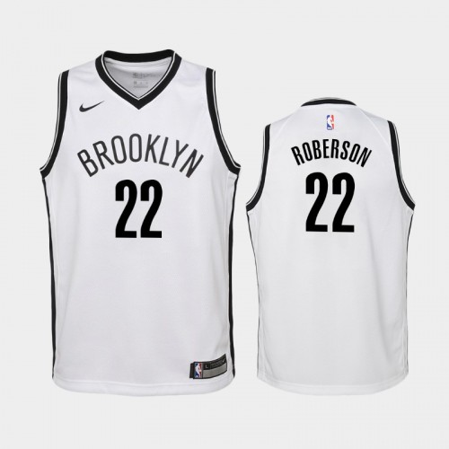 Youth 2020-21 Brooklyn Nets #22 Andre Roberson White Association Edition Jersey
