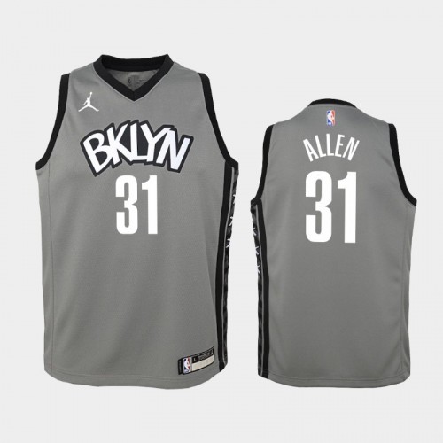 Youth 2020-21 Brooklyn Nets #31 Jarrett Allen Gray Statement Jersey