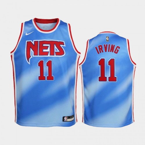 Youth 2020-21 Brooklyn Nets #11 Kyrie Irving Blue Hardwood Classics Jersey