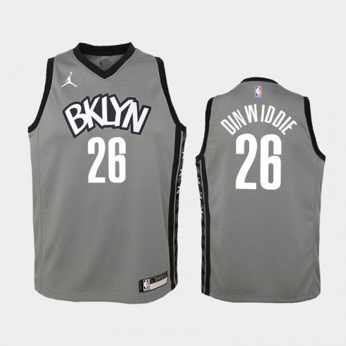Youth 2020-21 Brooklyn Nets #26 Spencer Dinwiddie Gray Statement Jersey