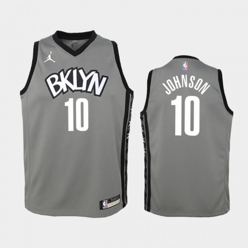 Youth 2020-21 Brooklyn Nets #10 Tyler Johnson Gray Statement Jersey