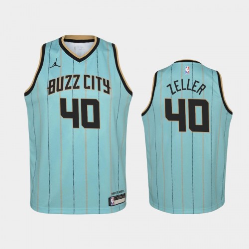 Youth 2020-21 Charlotte Hornets #40 Cody Zeller Teal Buzz City Jersey