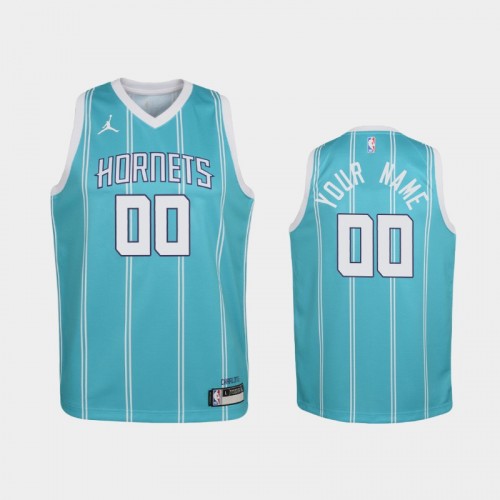 Youth 2020-21 Charlotte Hornets #00 Custom Teal Icon Jersey