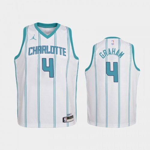 Youth 2020-21 Charlotte Hornets #4 Devonte' Graham White Association Jersey