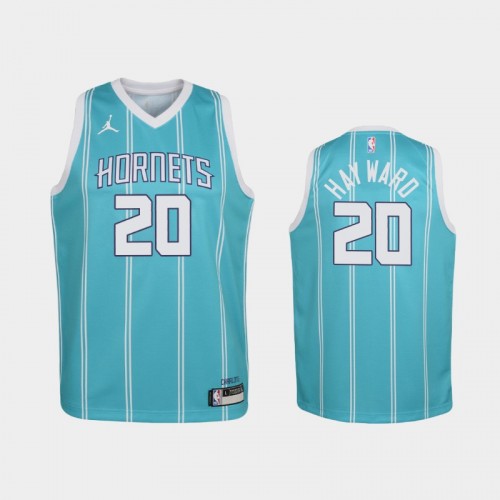 Youth 2020-21 Charlotte Hornets #20 Gordon Hayward Teal Icon Jersey