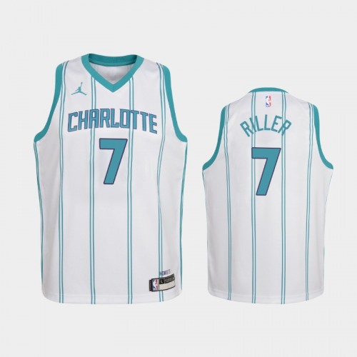 Youth 2020-21 Charlotte Hornets #7 Grant Riller White Association Jersey