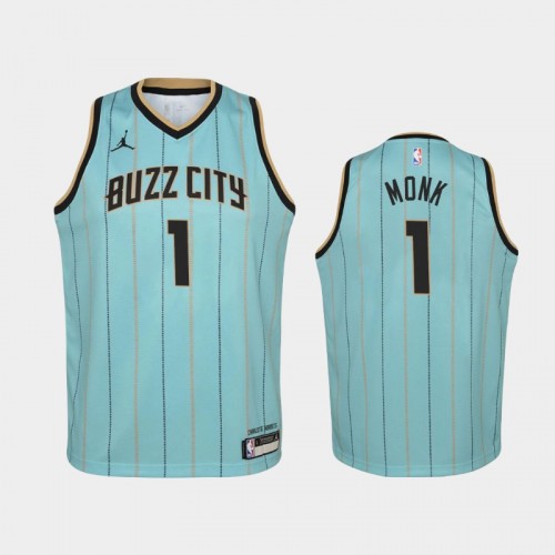 Youth 2020-21 Charlotte Hornets #1 Malik Monk Teal Buzz City Jersey