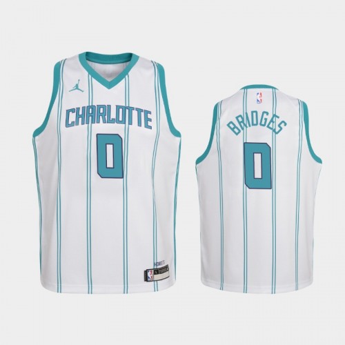 Youth 2020-21 Charlotte Hornets #0 Miles Bridges White Association Jersey