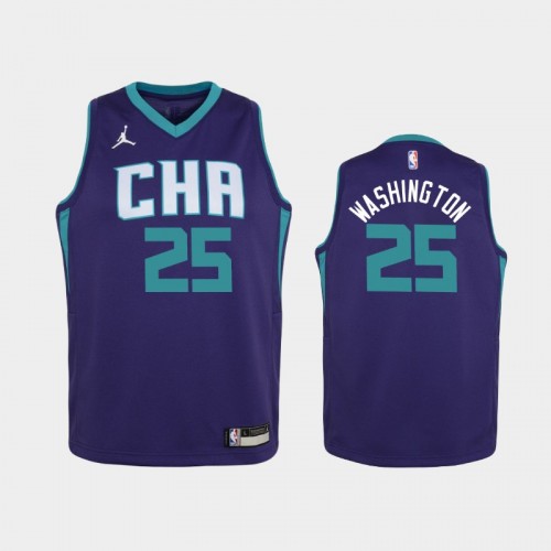 Youth 2020-21 Charlotte Hornets #25 P.J. Washington Purple Statement Jersey