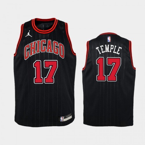 Youth 2020-21 Chicago Bulls #17 Garrett Temple Black Statement Jersey