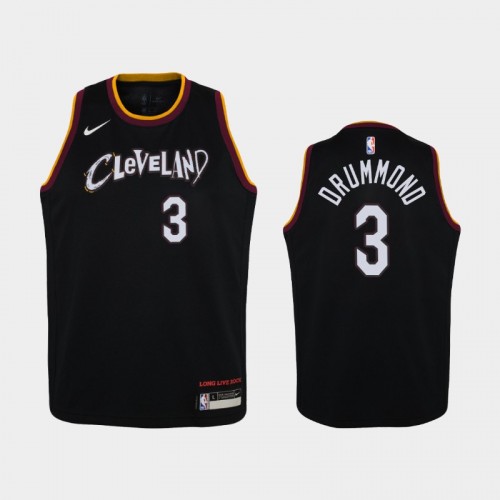 Youth 2020-21 Cleveland Cavaliers #3 Andre Drummond Black City Jersey