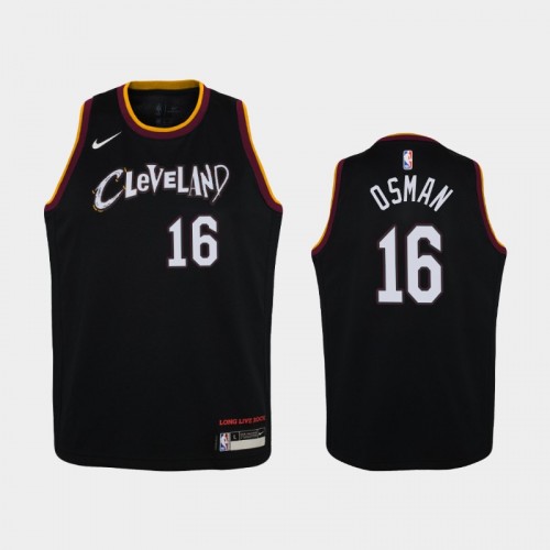 Youth 2020-21 Cleveland Cavaliers #16 Cedi Osman Black City Jersey