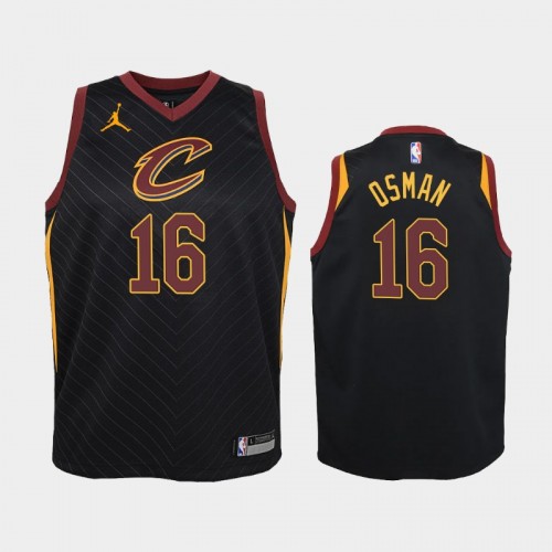 Youth 2020-21 Cleveland Cavaliers #16 Cedi Osman Black Statement Jersey