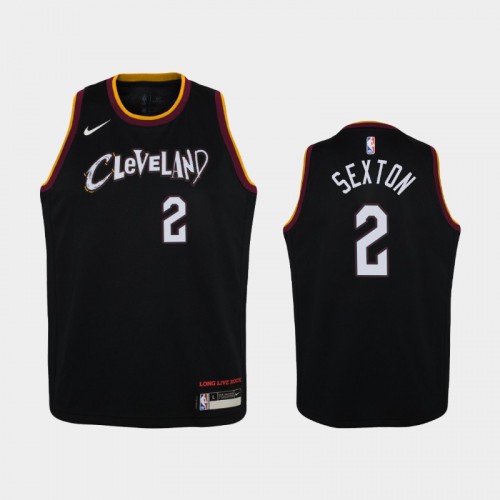 Youth 2020-21 Cleveland Cavaliers #2 Collin Sexton Black City Jersey