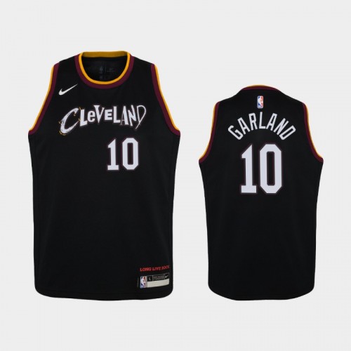 Youth 2020-21 Cleveland Cavaliers #10 Darius Garland Black City Jersey