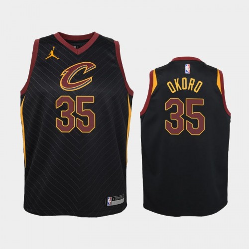 Youth 2020-21 Cleveland Cavaliers #35 Isaac Okoro Black Statement Jersey
