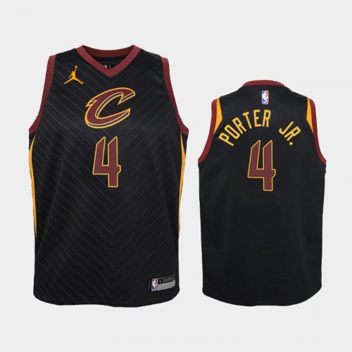 Youth 2020-21 Cleveland Cavaliers #4 Kevin Porter Jr. Black Statement Jersey