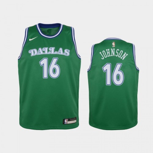 Youth 2020-21 Dallas Mavericks #16 James Johnson Green Hardwood Classics Jersey