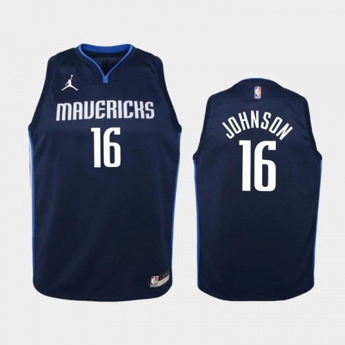 Youth 2020-21 Dallas Mavericks #16 James Johnson Navy Statement Jersey