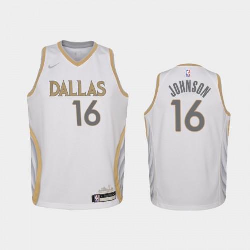 Youth 2020-21 Dallas Mavericks #16 James Johnson White City Jersey