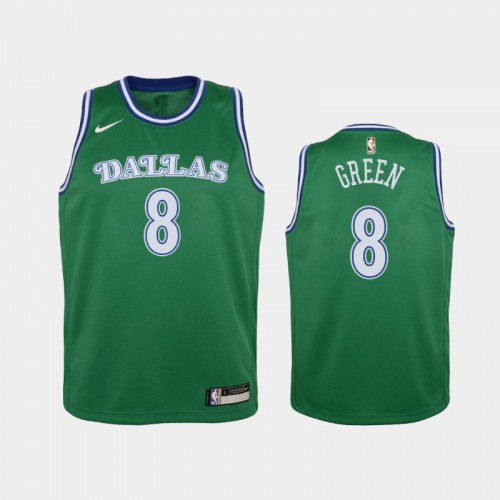 Youth 2020-21 Dallas Mavericks #8 Josh Green Green Hardwood Classics Jersey