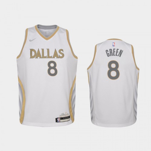 Youth 2020-21 Dallas Mavericks #8 Josh Green White City Jersey