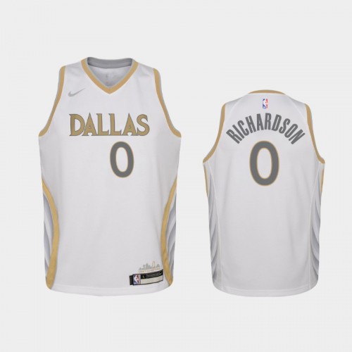 Youth 2020-21 Dallas Mavericks #0 Josh Richardson White City Jersey