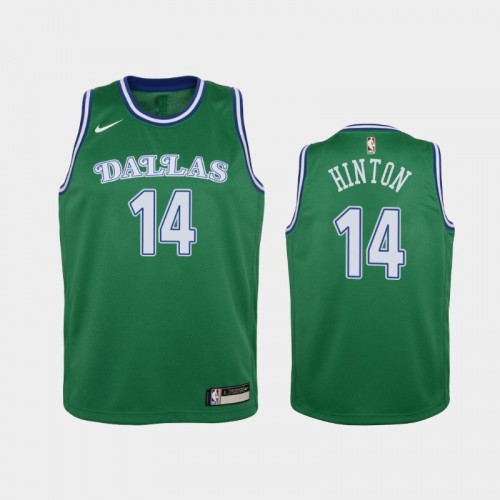 Youth 2020-21 Dallas Mavericks #14 Nate Hinton Green Hardwood Classics Jersey