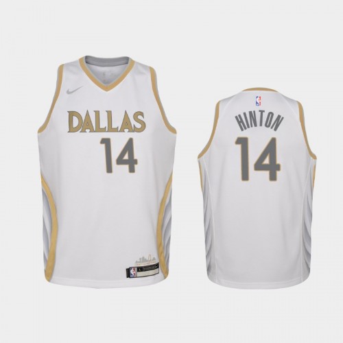 Youth 2020-21 Dallas Mavericks #14 Nate Hinton White City Jersey