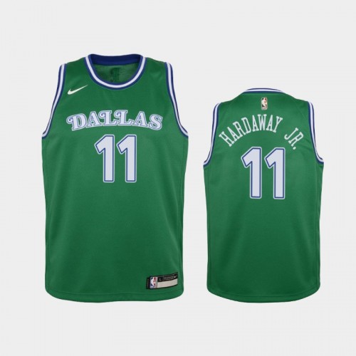 Youth 2020-21 Dallas Mavericks #11 Tim Hardaway Jr. Green Hardwood Classics Jersey